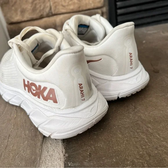 Hoka One One Women’s Arahi 7 White Rose Gold Size 7.5 - Picture 3 of 7